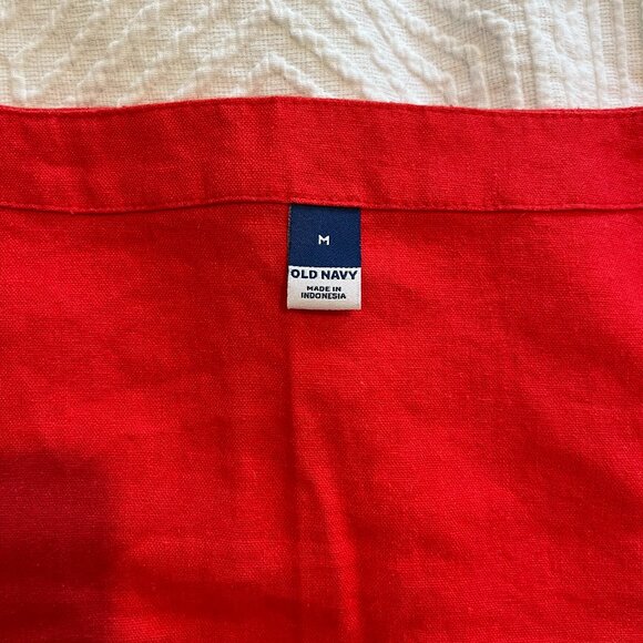 Old Navy Linen-Blend Boxy Top Square Neck Size M - Picture 3 of 3
